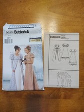 Butterick 6630 sz 6-10 ladies' Jane Austin era Regency gown coat sewing pattern