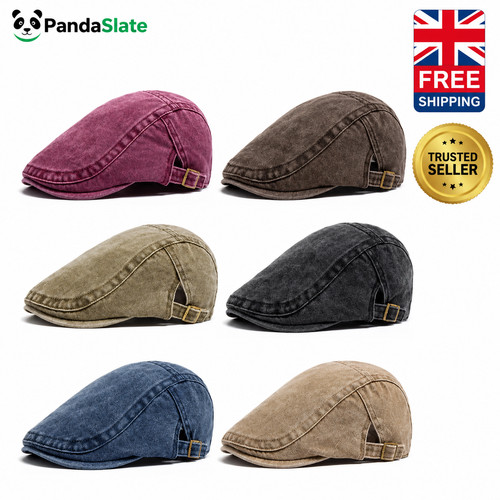 Men flat cap washed - flat,