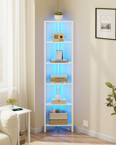 Corner bookshelf with led - corner,