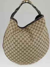 GUCCI Horsebit Brown GG Canvas