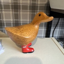 DCUK wooden Duck Ornament In Red Wellies
