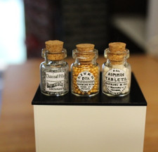 DOLLS HOUSE  =   3  Pharmacy  Jars