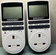 ORIDGET Digital Electrical Timer Plug Socket with 18 On-Off Programs, Countdown