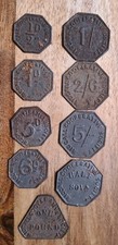 Riccall Co Op  Selby  Tokens ½  1  3  6 D - 1  2/6  5 '  ½ Soverign  £ x9