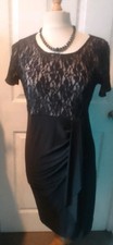 DAVID EMANUEL WOMENS BLACK DRESS LACE TOP SEQUINED SIZE 12