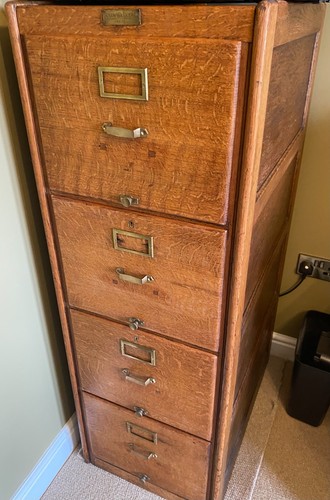 Oak filing cabinet shaw - -,