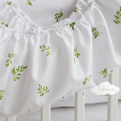 Green leaves baby cot - ,