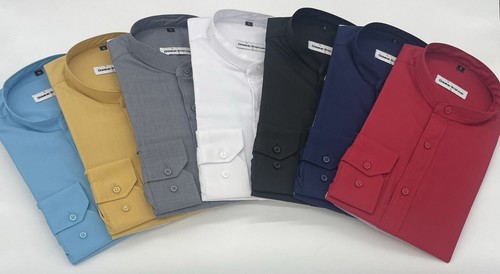 Collarless grandad shirts long - collarless,