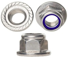 NYLOC NUTS WITH SERRATED FLANGE NYLON INSERT FLANGED LOCK NUT A2 STAINLESS STEEL