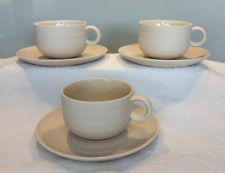 3 x Hornsea Pottery Concept Cups & Saucers in Cream