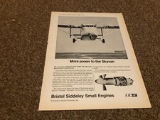 AC54 ADVERT 11X8 BRISTOL SIDDELEY ENGINE - ASTAZOU MARK II - SHORTS SKYVAN