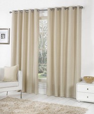 Sorbonne Natural Eyelet Curtains Bargain Price Fully Lined
