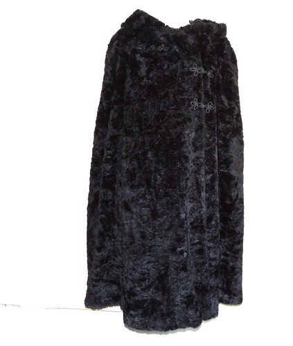 Vintage black faux fur cape - vintage,