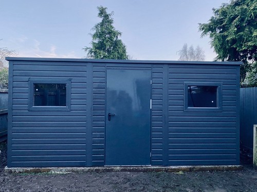 Metal building garden - building,