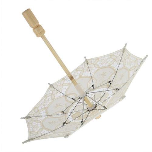 Beige lace bridal umbrella - beige,
