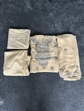 Beige Embroidered Salwar