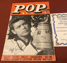 POP TEN MONTHLY ISSUE NO 7...CLIFF RICHARD AND BILLY FURY SIGNED AUTOGRAPH COA