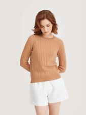 100% pure cashmere Cable knit pullover available In size M camel  colour
