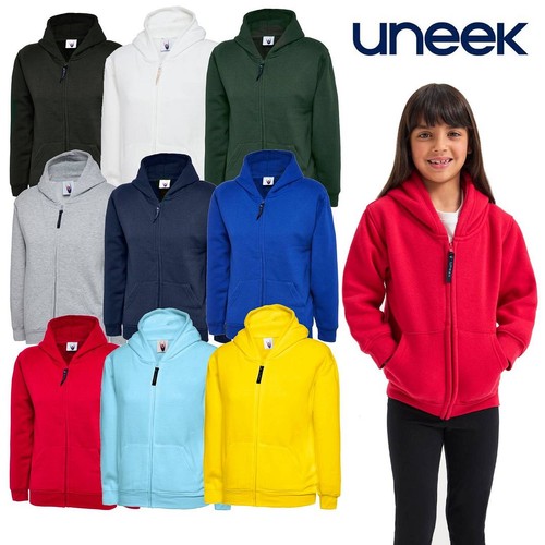 Uneek kids zipped hoodie - zipped,