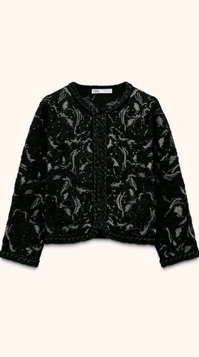 Zara sequin knit cardigan - knit,
