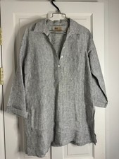 Maharani black & white fine tweed shirt – womens medium – long & baggy