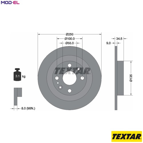 Brake disc 92061700 - 92061700, for