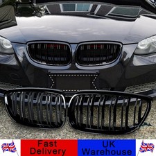 TWIN KIDNEY GRILLES GLOSS BLACK FOR BMW 3 SERIES COUPE E92 E93 PRE LCI 2006-2009