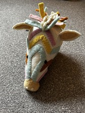 Fiona Walker Animal Head Pastel Stripe Zebra Wall Hanging Nursery Decor