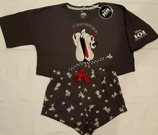 CRUELLA 101 Dalmations Ladies XS Top & Shorts Pyjama Set PJ BNWT Primark Licence
