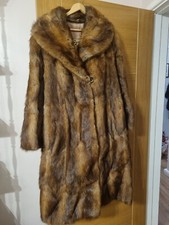 Vintage Authentic Natural musquash  Fur Coat - s/m size