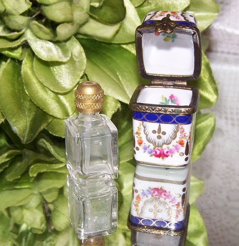 Glass perfume bottle - perfume, french