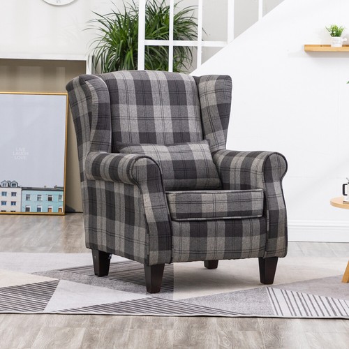 Fabric wingback tartan check - wingback,