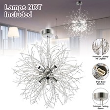 8-Lights Firework Pendant Lamp Crystal Ceiling Light Dandelion Chandelier Modern