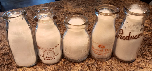 Old vintage glass milk - old,