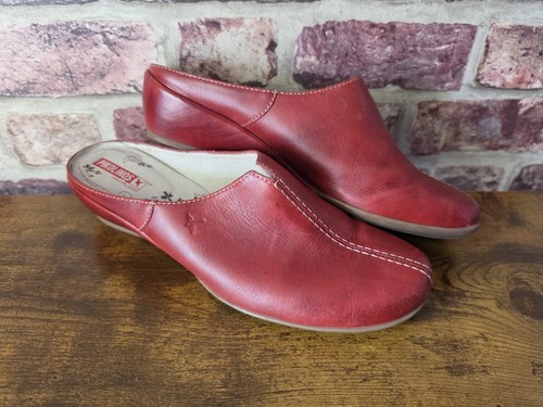 Pikolinos red leather mule - pikolinos,