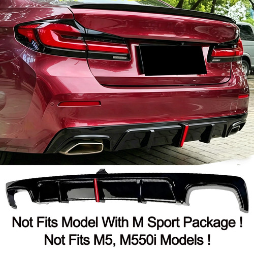 Rear diffuser led gloss black - led,