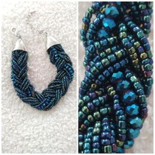 Dark Iridescent Peacock Blue