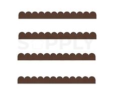 Primeur 4 X Brown Flexi Curve 1.2 Metre Edging Lawn Scallop Curve Border Garden