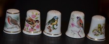 5 birds thimbles. Bone china