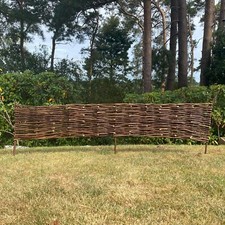 Willow Garden Edging Edge Wooden Hurdles Lawn Border Set of 10 (120cm x 20cm)