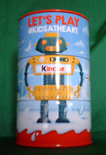 Kinder Chocolate Sliding Robot Picture Metal Money Box Excellent Condition
