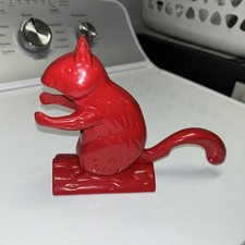 Red Metal Squirrel Nutcracker