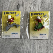 Rupert Bear pin badges x2 new 