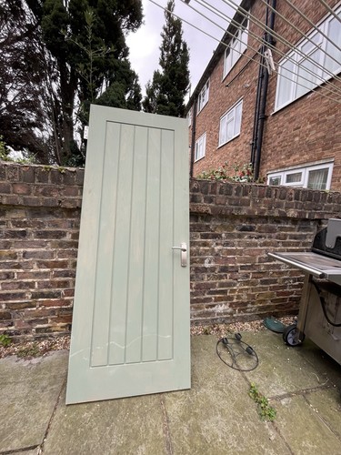 Oak internal door with silver - with,