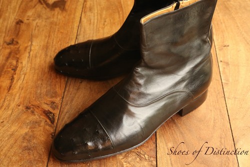 Stemar ostrich black leather - ostrich,