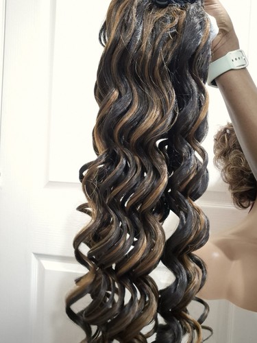 Curly ponytail extension - curly, with