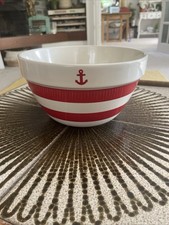 Vintage Medium/Large Anchor Mixing Bowl red Striped