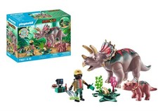 Playmobil 71821 Dinos Triceratops with Baby Buildable Playset
