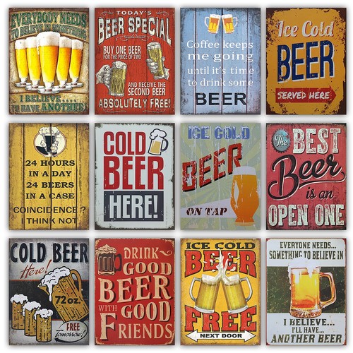 Metal beer signs distressed - beer,