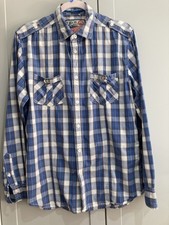 LEE COOPER SHIRT SIZE M UK BLUE CHECK PREMIUM APPAREL (P1/5)